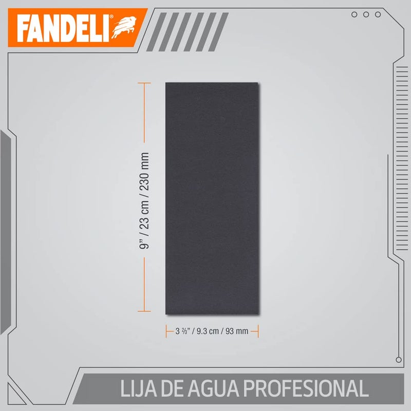 Fandeli | Waterproof Sandpaper | Assortment of Grits from 120 to 2500 | 36 Sheets 23 x 9,3 cm | for Car Polishing, Wood Furniture Sanding and Metal Sanding | Water Resistant - Image 2